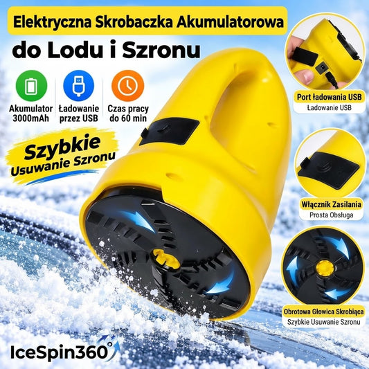 IceSpin360 / Elektryczna Obrotowa Skrobaczna do Szyb 🧊